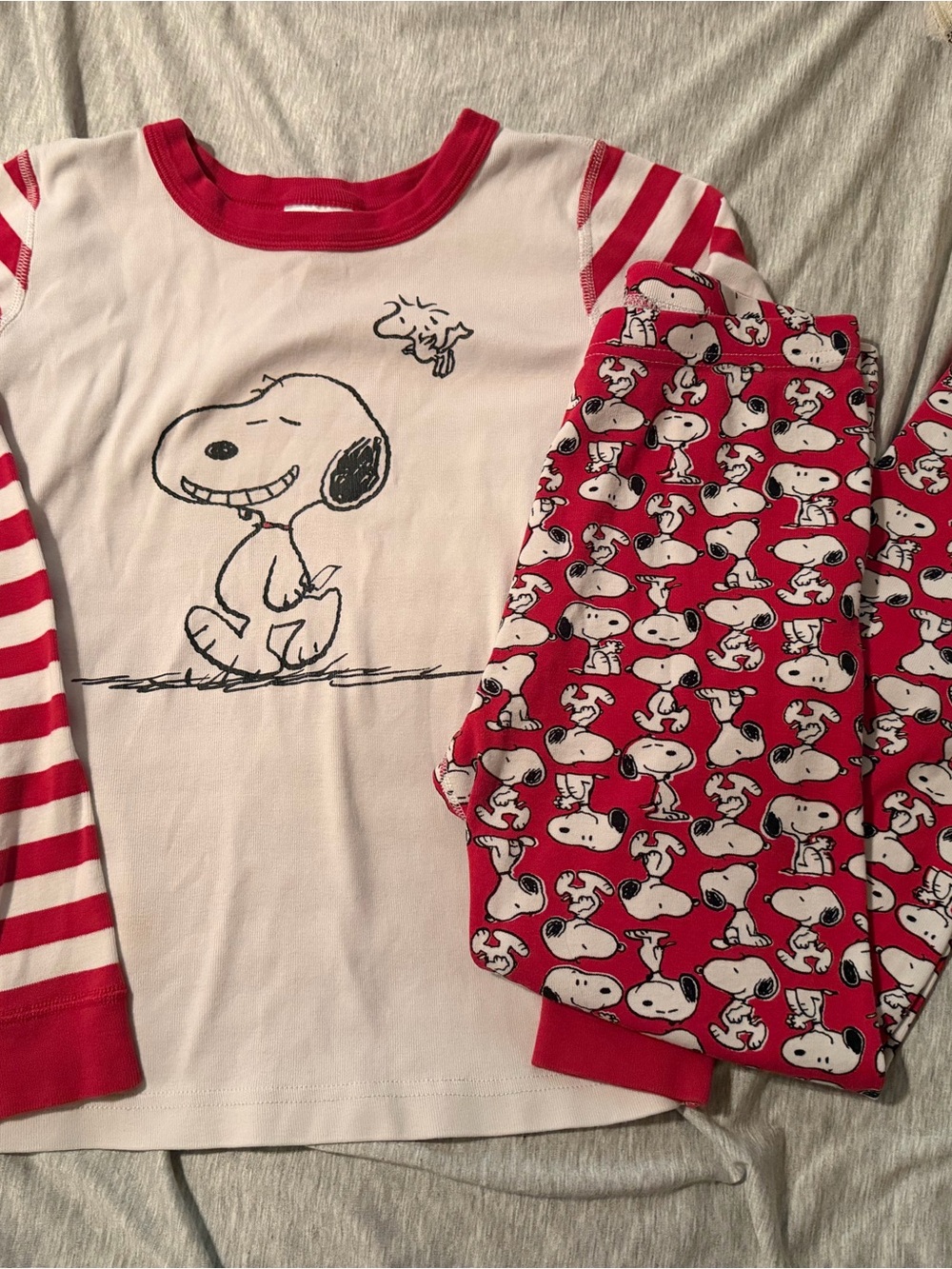 Hanna Andersson Snoopy Pajama Set - White & Red